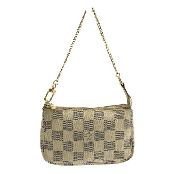 LOUIS VUITTON Mini Pochette Accessoires Azur Damier Handbag - Picture 1 of 12